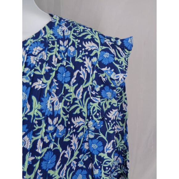 Vineyard Vines Blue Floral Winter Garden Pintuck Mini Dress Size XS - Picture 9 of 15